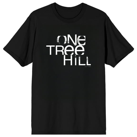 One Tree Hill TV Series White Logo Adult Black Crew Neck Short Sleeve Tee-Small