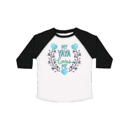 

Inktastic My Yaya Loves Me with Hearts and Flowers Gift Toddler Boy or Toddler Girl T-Shirt
