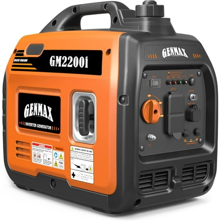 

GENMAX Portable Inverter Generator，2200W ultra-quiet gas engine EPA Compliant Eco-Mode Feature Ultra Lightweight for Backup Home Use & Camping GM2200i)