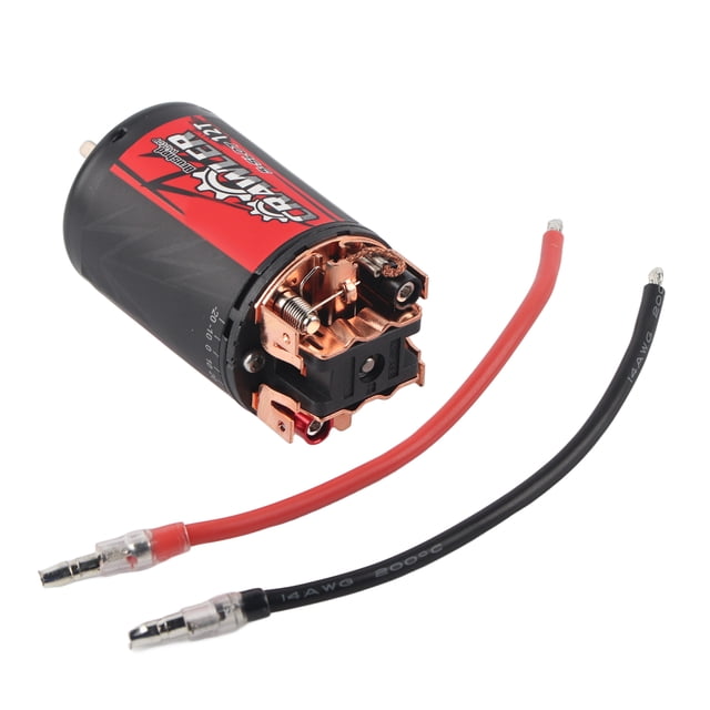 Negro Rojo MetalPlastic 550 Motor cepillado Accesorios de coche RC de 5 ranuras para coche trepador de control remoto 1/10 (12T)