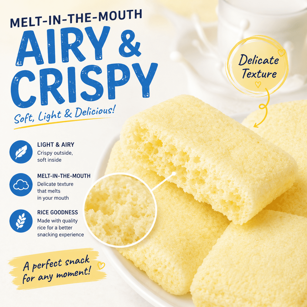 Milk Classic Korean Rice Snack Variety Pack, Banana & Milk Flavor, Non-Fried Individually Wrapped Crispy Puff Snacks, 8.53 oz Each, 2 Pack