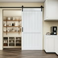 thumbnail image 2 of 42'' x 84'' Sliding Barn Door White Primed Paintable Solid+Manufactured Wood Closet Pantry Interior Doors, 2 of 9