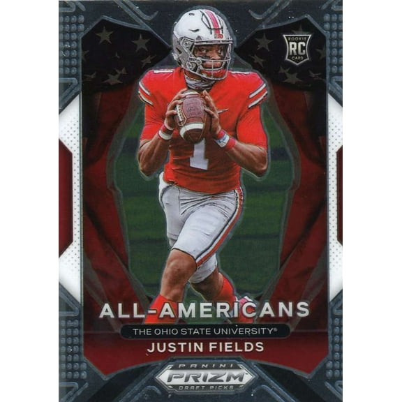 NFL 2021 Panini Prizm Draft Picks All-Americans Justin Fields Trading Card #192 (Rookie)