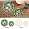 thumbnail image 3 of SKYSONIC 2 pcs Christmas Wreath Snowman Pot Holders Trivets, Heat Resistant Trivets,Xmas Funny Bullfinches Cotton Thread Weave Mats for Hot Pads Pans Pot Bowl Teapot, 3 of 7