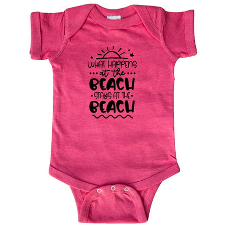 

Inktastic Spring Break What Happens at the Beach Stays at the Beach Gift Baby Boy or Baby Girl Bodysuit