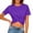 Purple, variant on Pull-on Women'S Tops, Tees & Blouses Crew Neck Purple Short Sleeve Refreshing T-Shirts Solid Modern Casual Tops Purple,Xxl