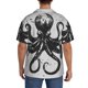 thumbnail image 3 of Fotbe Abstract Ink Octopus Camisa Estampada de Manga Corta para Hombre, Casual de Verano, Estilo Playero, Sin Arrugas-Small, 3 of 5