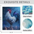 thumbnail image 3 of Diamond Art Kit for Adults, Majestic Rooster Blue Glow Diamond Painting for Adults Beginners, 5D DIY Diamond Art Painting Kits, Colorful Diamond Painting Craft for Home Decor 12x16, 3 of 7
