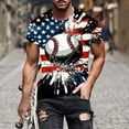 thumbnail image 4 of Camisetas Casuales Impresas de Manga Corta en el Patrón de Rayas, Camisetas Ligeras de Algodón a Rayas para Hombres, 4 of 5