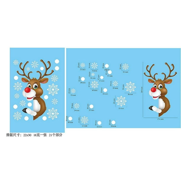 Navidad blanco puro ventana pegatinas muñeco de nieve alce copo de nieve pegatinas electrostáticas santa pegatinas Feliz Navidad decoración para el hogar
