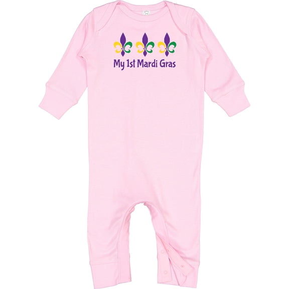Inktastic My 1st Mardi Gras Fleur De Lis Baby Romper Coveralls