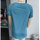 thumbnail image 2 of Camiseta con cuello en V para mujer, pantalón corto informal, manga plisada, fruncida, color puro, jersey de verano, Top verde lago XL, 2 of 3