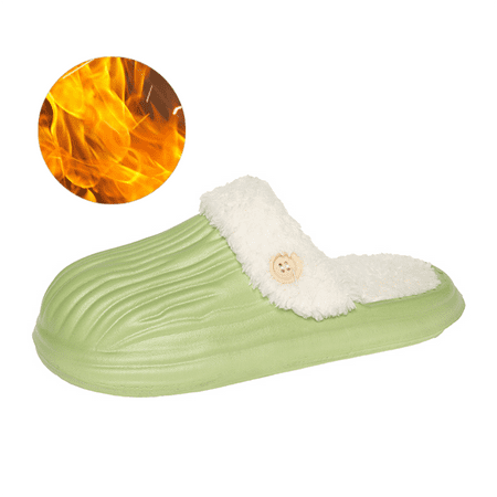 

Cyiecw Indoor Lightweight Home Shoes Non-slip Memory Foam Slippers Warm Plush Flat Slippers