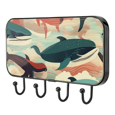 

Whale Self Adhesive Towel Coat Wood Iron Hooks for Home Keys Door Outdoor Home Improvement Utility Hook