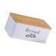 thumbnail image 3 of con tapa de bambú, contenedor de almacenamiento de pan multiusos, decoración de cocina para mostrador de cocina, productos horneados, Donu blanco, 3 of 9