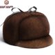 thumbnail image 2 of Sombrero de bombardero de piel de visón Real para hombre, gorra de cabeza de Marta auténtica, Gorras cálidas negras/marrones, el mejor regalo para papá, nuevo, venta de lujo, Invierno, 2 of 4