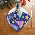 thumbnail image 3 of Iauyy Satin Napkins Set of 1- Neon Birthday Cake DIY Printing Decoration Cloth Napkin- Easy Care for Home/Party, 3 of 8