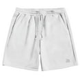 thumbnail image 2 of Zedker Men's 5-Inch Inseam Shorts Elastic Waist with Drawstring Casual Lightweight Summer Beach Shorts with Pocket WhiteS, 2 of 3