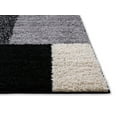 thumbnail image 2 of Modern Shag Geometric 3x5 ( 3'3'' x 5'3'' ) Area Rug Cubes Black & Cream Plush Shag Blocks & Squares Plush Shag Easy Care Thick Soft Plush Living Room, 2 of 7