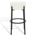 thumbnail image 2 of SAFAVIEH Couture Paisleigh Round Backless Bar Stool, Ivory/Black, 2 of 11