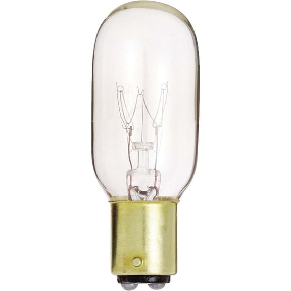 Satco S4719 - 15 watt T7 Incandescent; Clear; 2500 average rated hours; 95 lumens; DC Bay base; 130 volts