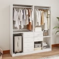 thumbnail image 2 of VivaVista Walk-In Closet Organizer, Wood Open Wardrobe Armoire Closet System with Drawers, Closet Organization and Storage System with Built-In Garment Rack, 2 of 10