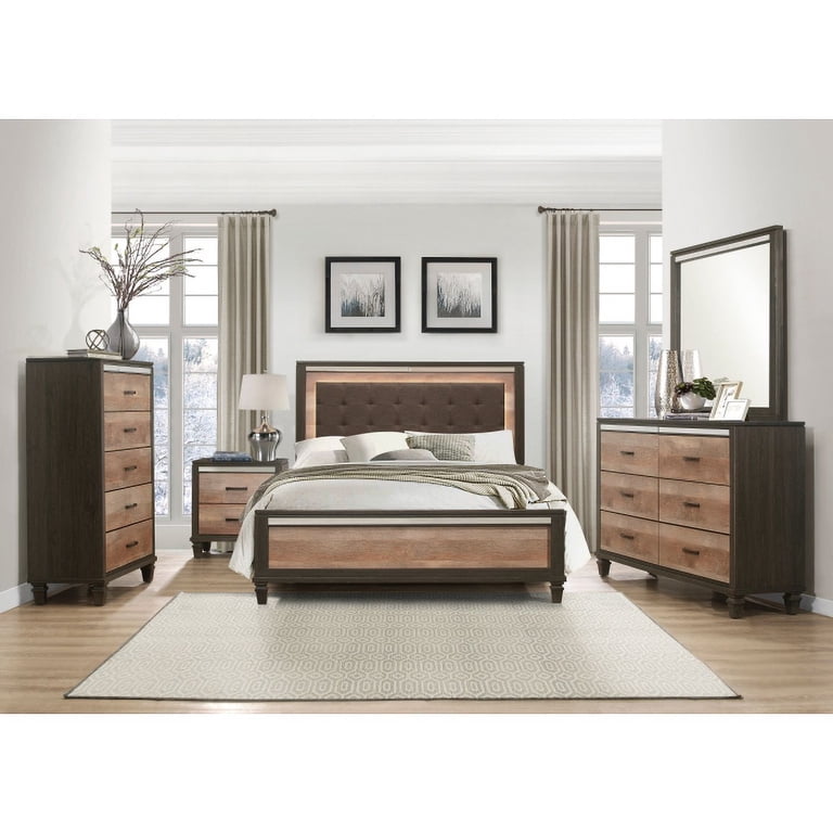 home elegance dresser Medway 3 Piece Bedroom Set, 2 Cocora 6 Drawer Dressers + Capri Dresser, Black
