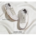 thumbnail image 4 of LUCKY STEP Retro Lightweight Fashion Sneakers Comfort Satin Ballet Casual Shoes,Silver,Womens, 4 of 11