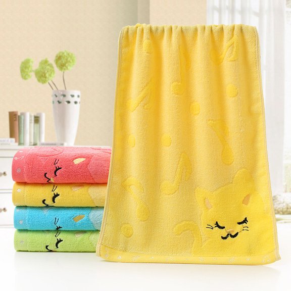 Cat Kitchen Towels,Washcloths for Bathroom,100% Cotton Hand Towel Cute Cat Pattern Embroidery Face Towel Light Soft Wash Rag,Textile Adult Household(Pink 1pcs 20*10in)from ANMUYUM