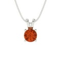 thumbnail image 2 of 0.5 ct Brilliant Round Cut Solitaire Red Diamond 14k White Solid Gold Everyday Affordable Designer Necklace Pendant with 18" Chain, 2 of 7