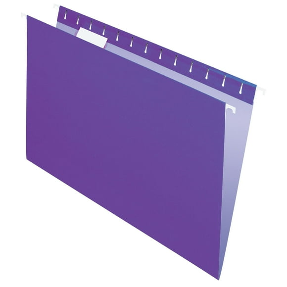 Office Depot 2-Tone Hanging File Folders, 1/5 Cut, 8 1/2in. x 14in., Legal Size, Purple, Box Of 25, OD81631
