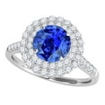 thumbnail image 2 of Aonejewelry 1.45 Carat Ttw Halo Tanzanite and Diamond Bridal Set In 14k White Gold, 2 of 4
