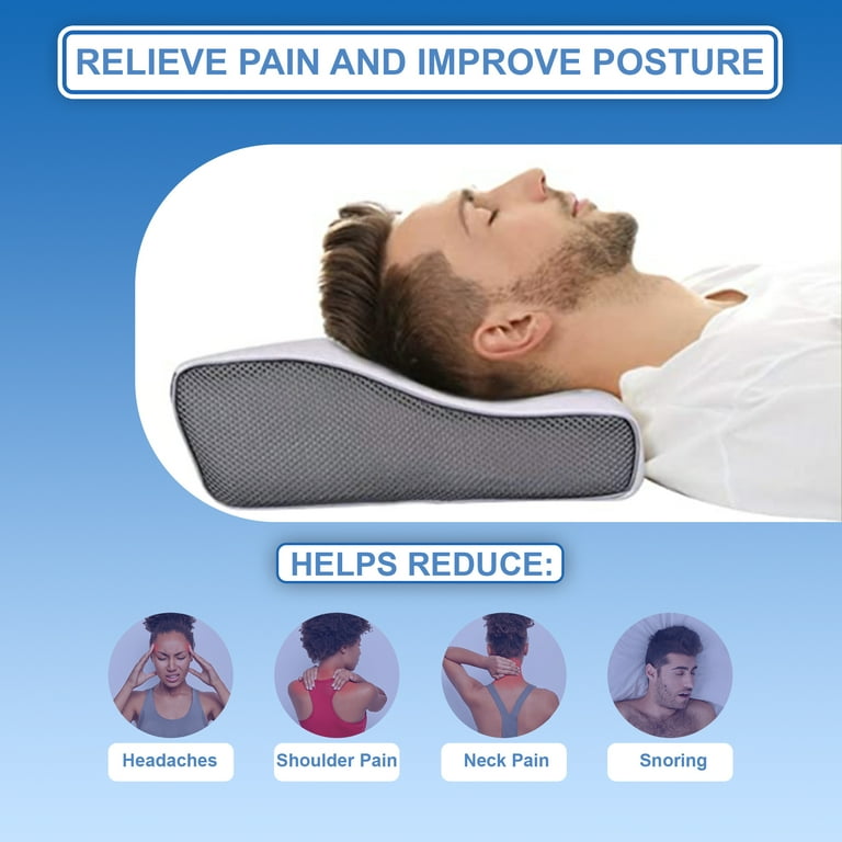 Maxlife Memory Foam Contoured Cervical Pillow Orthopedic Pillows for Neck Pain Walmart