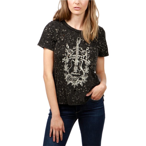 Camiseta gráfica para mujer Lucky Brand Nashville color negro XS