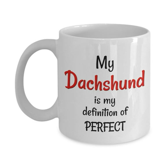 Dachshund Coffee Mug Gifts for Her Him - Dachshund Mom Dad Valentines Day Gift for Women Men Friend Coworker - 11 oz Cup Dog Lover Gift
