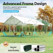 Quictent Large Metal Chicken Coop Run for 30 + دواجن مع قماش الأجهزة المجلفن وغطاء سقف مقاوم للماء ، في الهواء الطلق قفص ذروة بيت الدجاجة لمزرعة الفناء ، 18x9x6.6FT