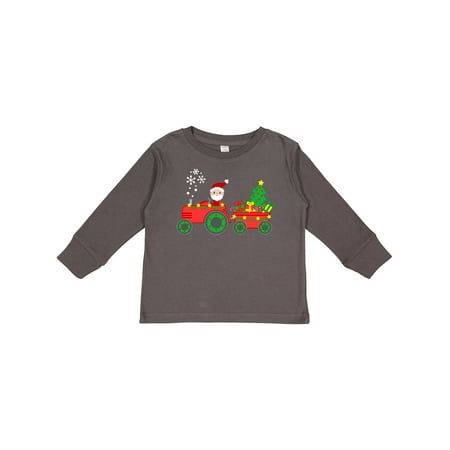 

Inktastic Santa on Christmas Tractor Gift Toddler Boy or Toddler Girl Long Sleeve T-Shirt