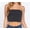 Charcoal, variant on Crop Tube Top Cotton/Spandex Plain Solid Basic Layering No Built-in Bra whS