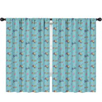 Blackout Kids Curtains,Colorful Games Controller Blue Pattern Childrens Insulated Curtains Set Of 2,Bedroom Essentials,Toddler Room Decor 52"x84"