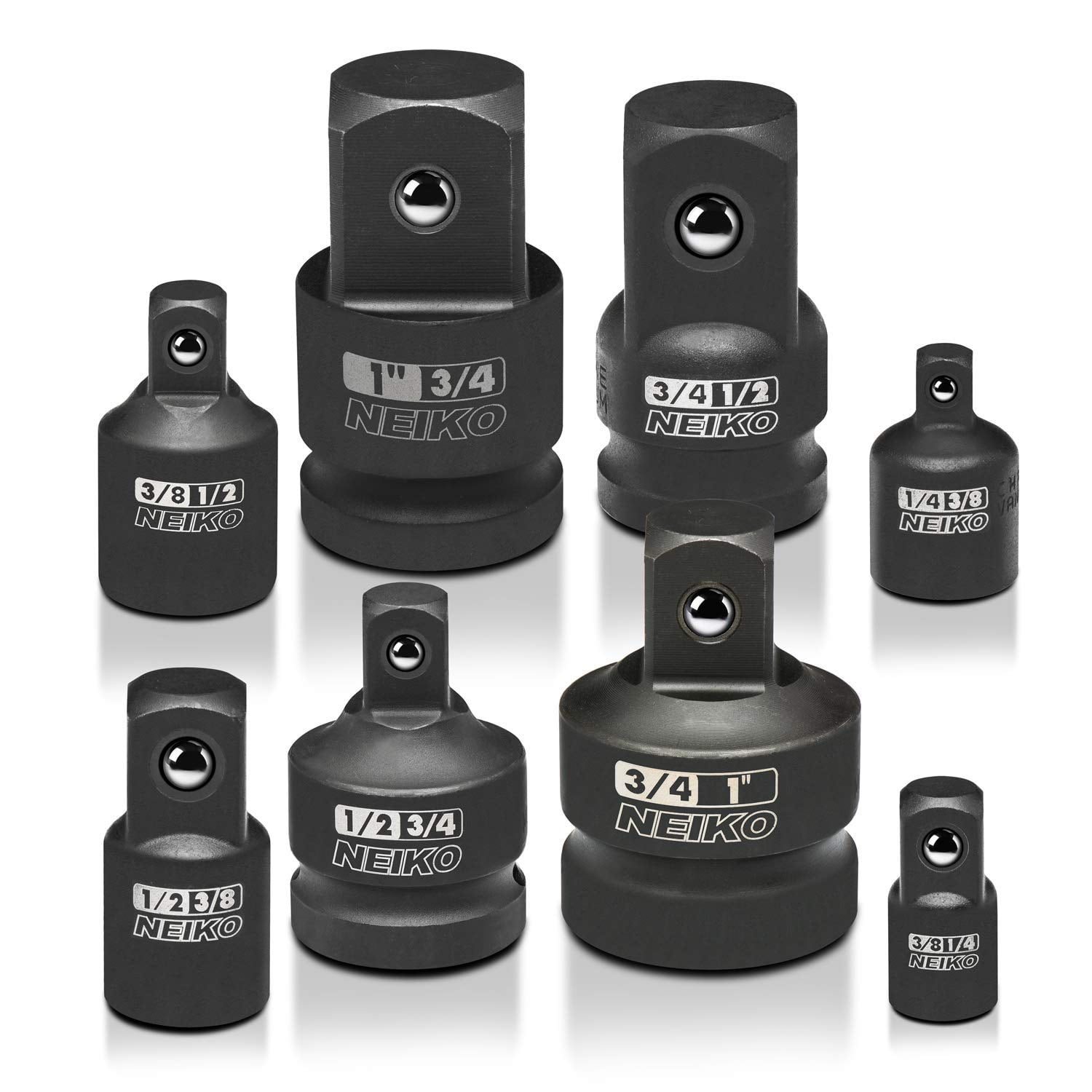 a Impact Adapter And Reducer Set 8 Piece Cr V Sae A Complete Drive Impact Socket Adapter And Reducer Set With Hard To Find Conversions Eliminates The By Neiko Walmart Com Walmart Com