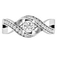 thumbnail image 2 of Dazzlingrock Collection Round White Diamond Solitaire Crossover Twist Promise Bridal Ring for Women (0.20 ctw, Color I-J, Clarity I2-I3) in 10K White Gold, Size 8, 2 of 6