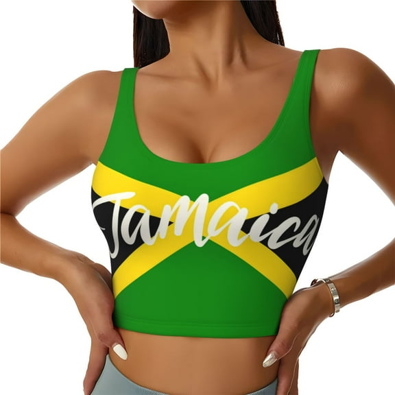 Sports Crop Tank Tops for Women Jamaica Workout Racerback Running Yoga Tanks Sleeveless Gym Shirts