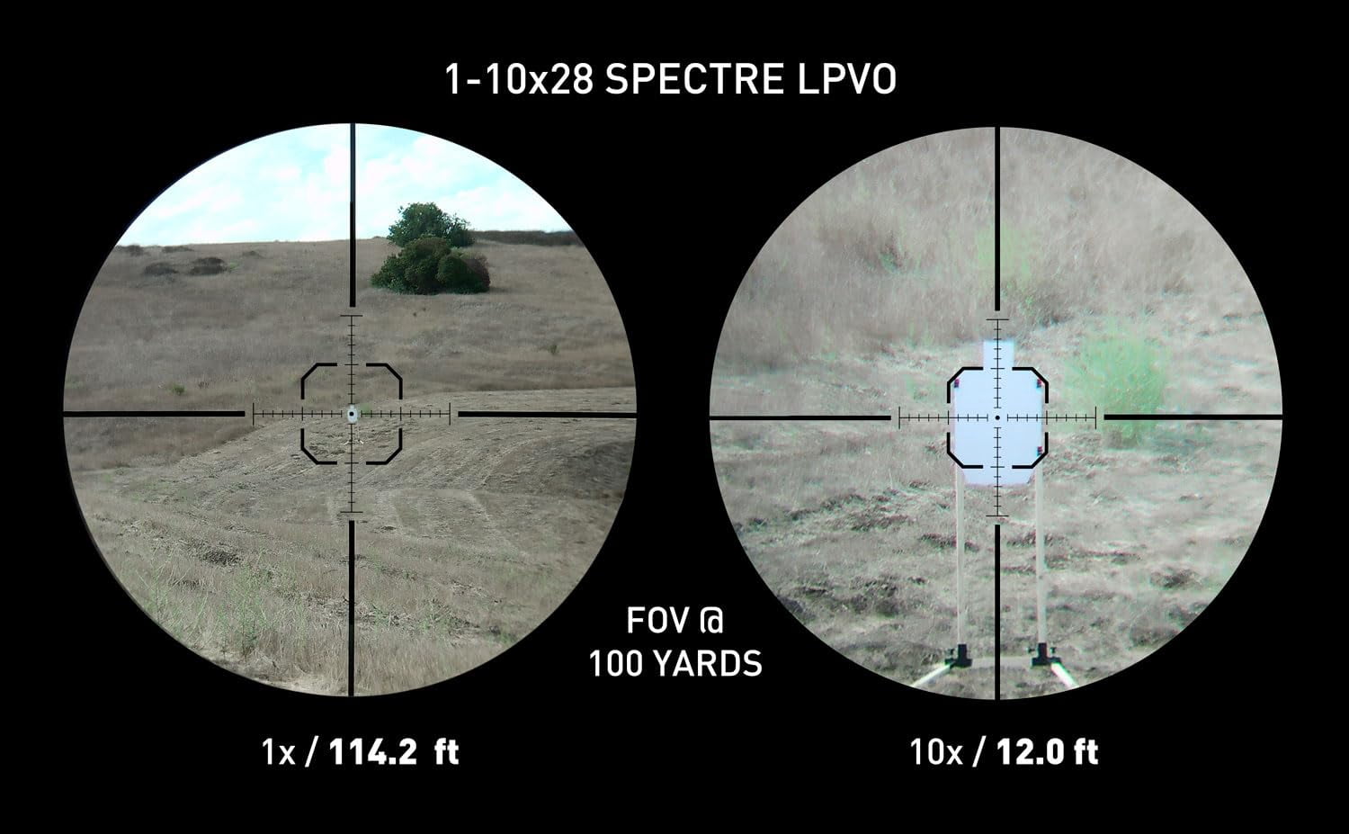 Monstrum Spectre 1-10x28 LPVO Rifle Scope | MX1 Reticle | Flat Dark Earth