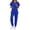 Blue, variant on Scrubs Set for Women Medical Nurse Uniform Suit Stretch Classic V-Neck Top & Jogger Pants with Multi Pocket, Teal L