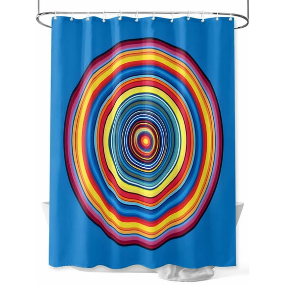 Shower Curtains Abstract Colorful Circle Bath Curtain Modern Art Rose Red Waterproof Bathroom Shower Curtain Set with Hooks Decoration 72 x 72 Inches