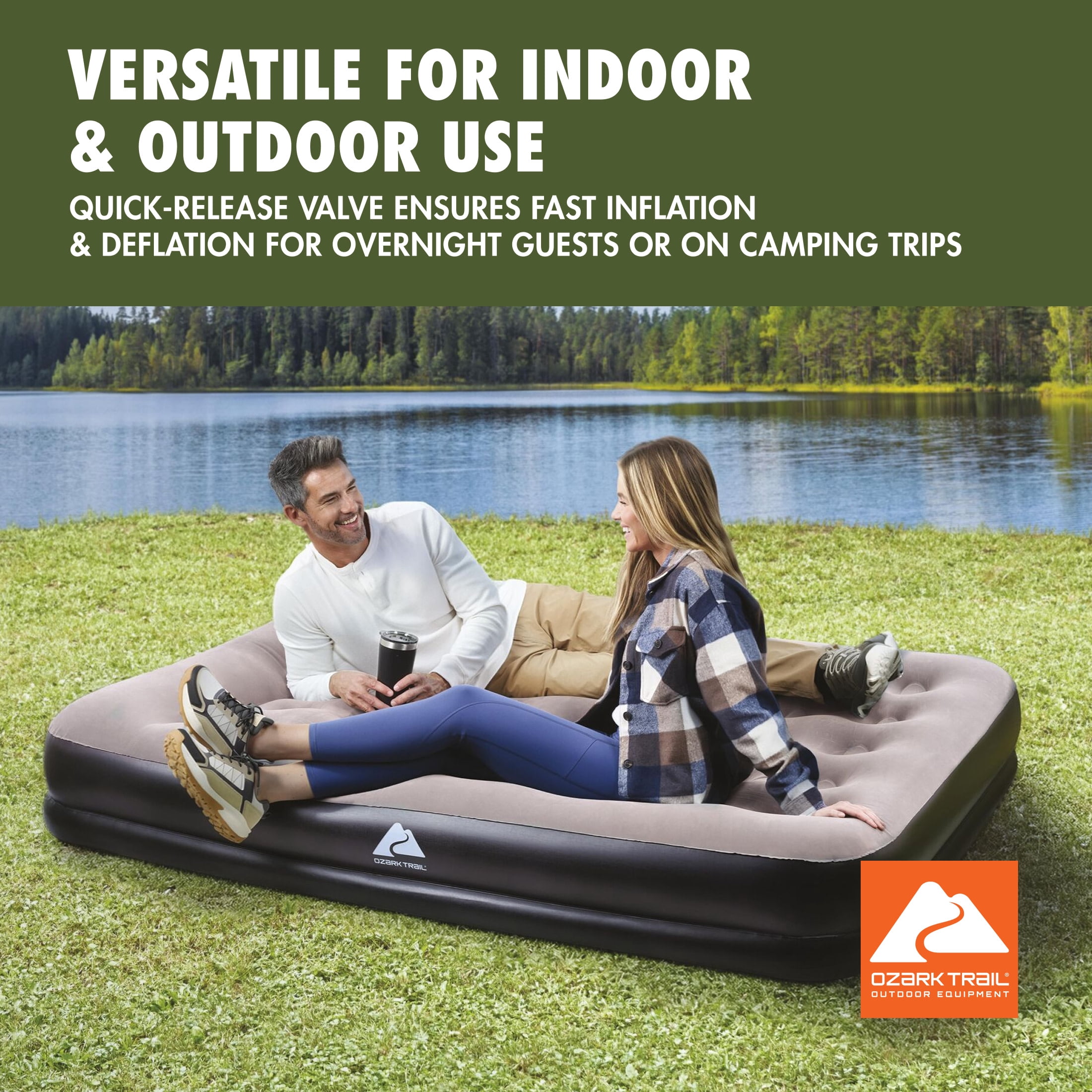 Ozark Trail 13" Queen Indoor & Outdoor Air Mattress with Built-In USB Pump