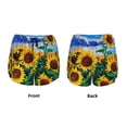 thumbnail image 5 of Lsque Landscape With Sunflowers Printed Women's Running Shorts with Liner Pockets,Elastic Quick Dry Workout Athletic Gym Yoga Shorts,Womens High Waist Shorts-Large, 5 of 9