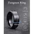 thumbnail image 6 of King Will 8mm Black Tungsten Wedding Band, Men's Rings Black and White Stone-Shaped Wrinkled Foils Inlay, Engegement Beveled Edge Ring for Men Women, Comfort Fit, Durable, Size 13, 6 of 7