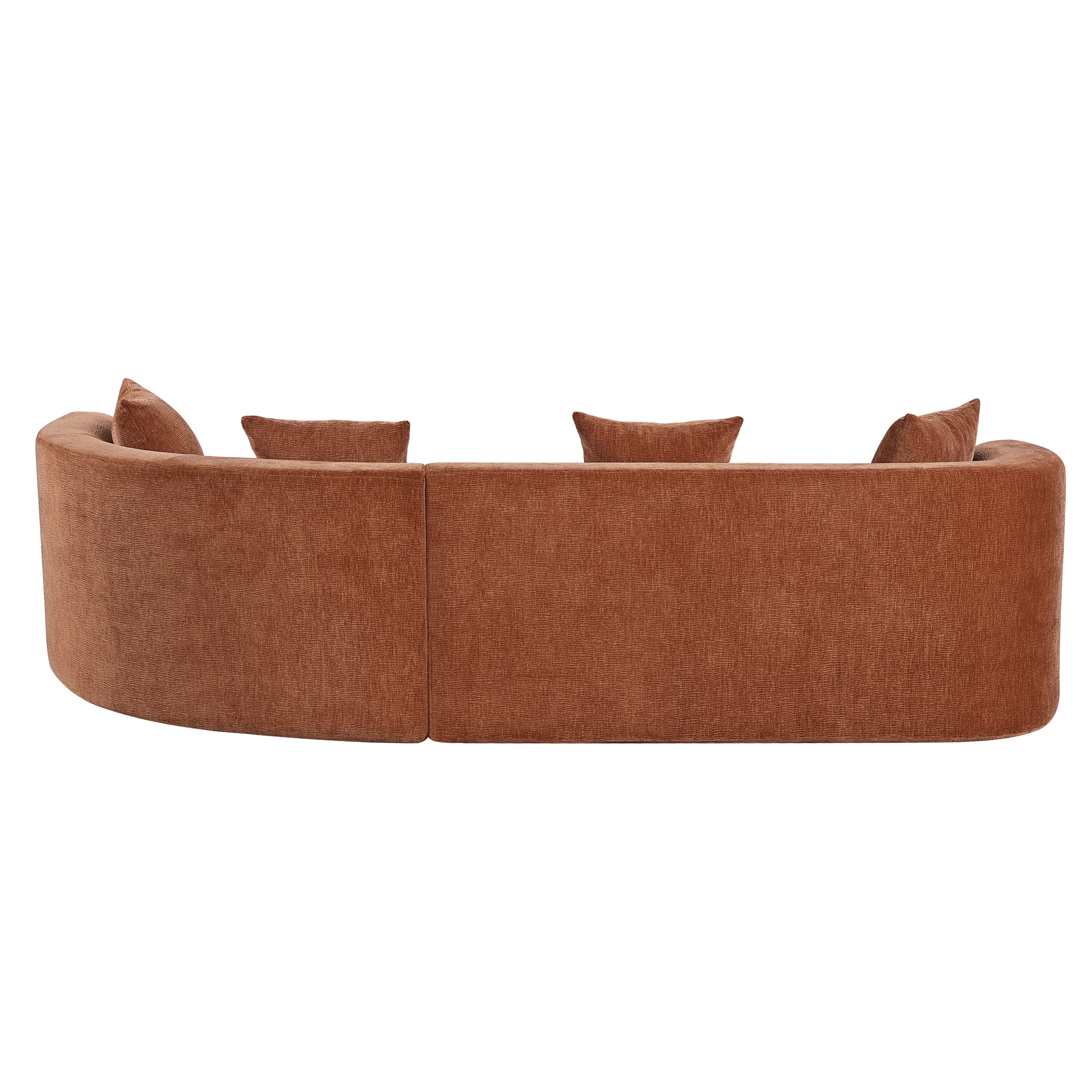 GARITIN Curved Cloud Couch 116.5 Inch, Oversized L Shaped Chenille Sectional Sofa with High Resilience Foam for Living Room, Orange