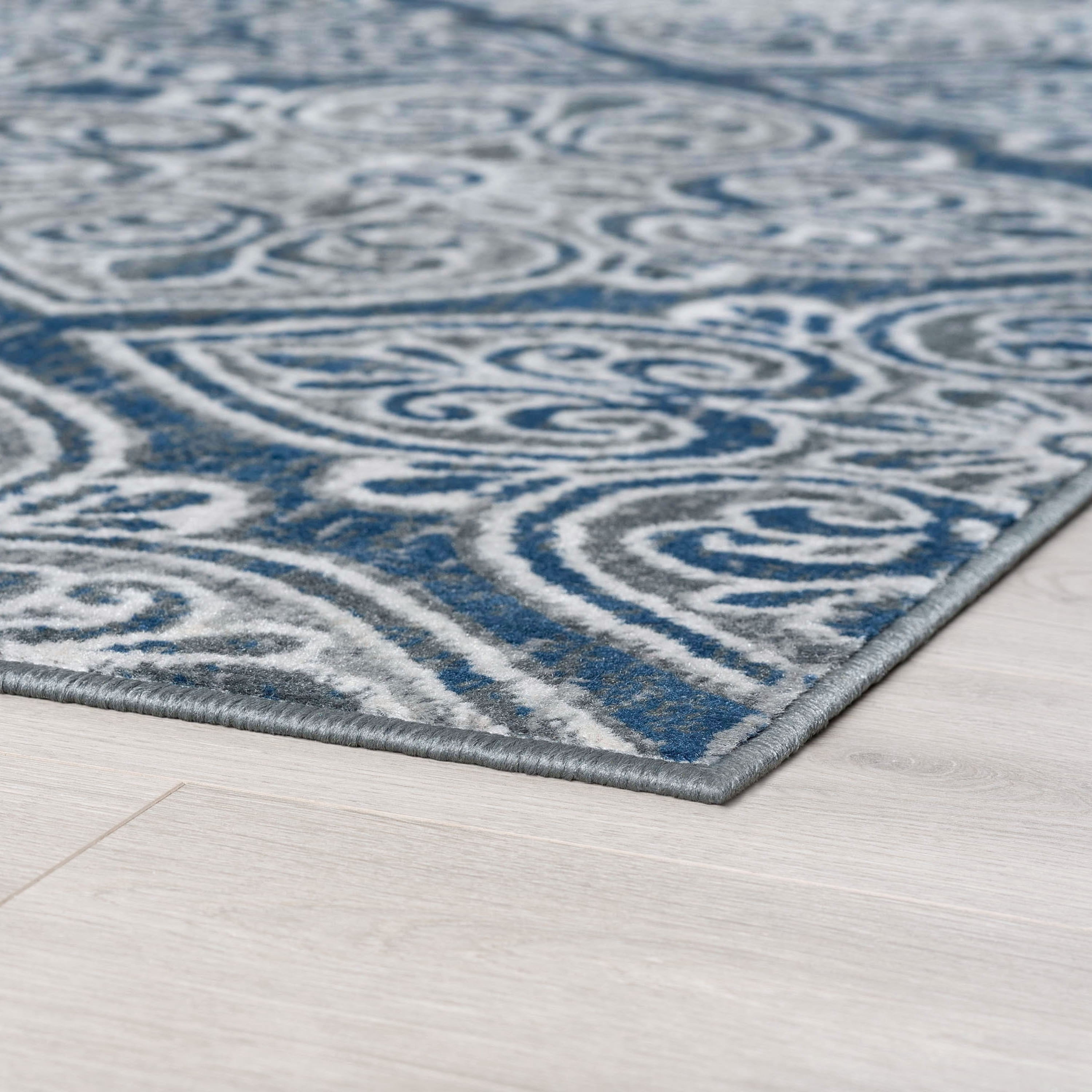 Madison Traditional 7.6' x 10' Dark Gray Polypropylene Indoor Area Rug
